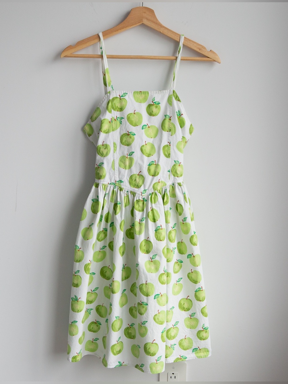 Vintage Miele Apple Print Cotton A-Line Dress Cottagecore XS S